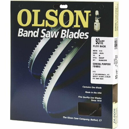 OLSON SAW Olson 93-1/2 In. x 1/2 In. 3 TPI Hook Flex Back Band Saw Blade FB23193DB